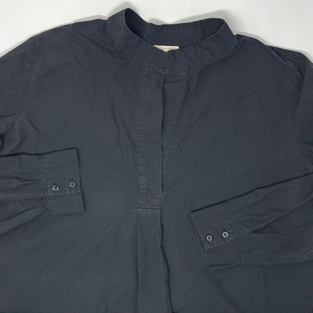 Eileen Fisher Organic Cotton Split Neck Tunic Women's Black Size Large